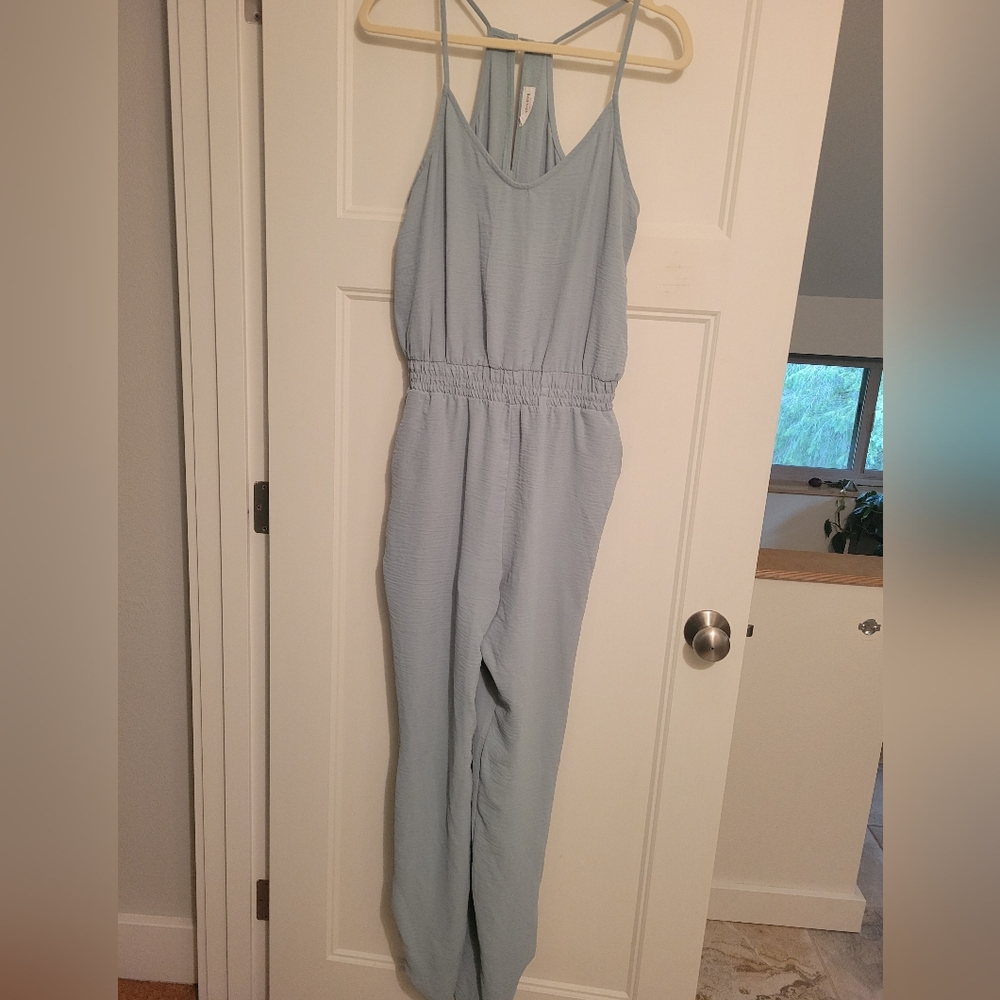 First Love By Lovelyn Light Teal Jumpsuit